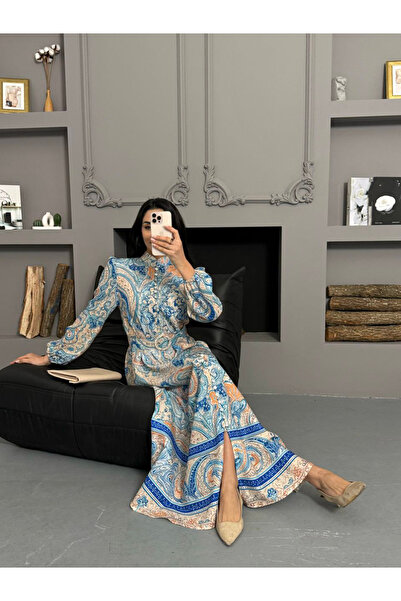 Dipmoda Γυναικείο φόρεμα Με έθνικ μοτίβο ψηλός λαιμός με σχέδιο από εισαγόμεν...