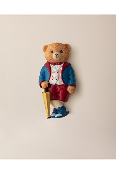 Madame Coco Jolie Bear Magnet - Lacivert/Bordo - 4x8 cm