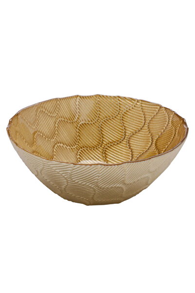Alsaif Gallery Serving Bowl Glass Al Saif Gallery, 15x15x6 cm - Gold