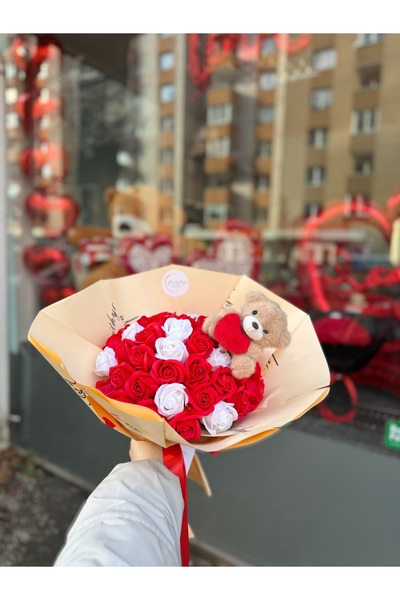 Buchetezie Buchet Cadou Femei Buchet Sweetheart cu Trandafiri de Săpun