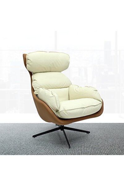 Afifa Furniture Brown & White Leisure Chair