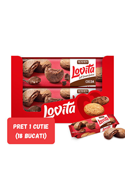 Roshen SET 18 BUCĂȚI FURSECURI LOVITA CU CREMĂ MOALE Cacao 127g/18 bucăți