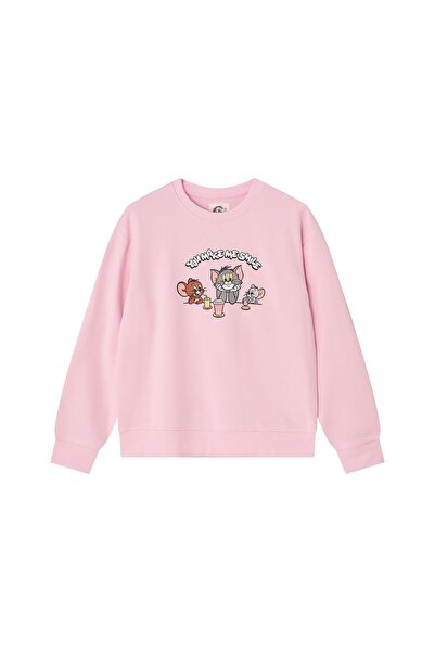 Giordano سويت شيرت نسائي بأكمام طويلة ورقبة دائرية من قماش تيري فرنسي - توم و...