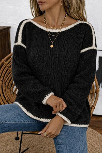 JANES Bluză de damă cu mânecă lungă, cu gât de barcă