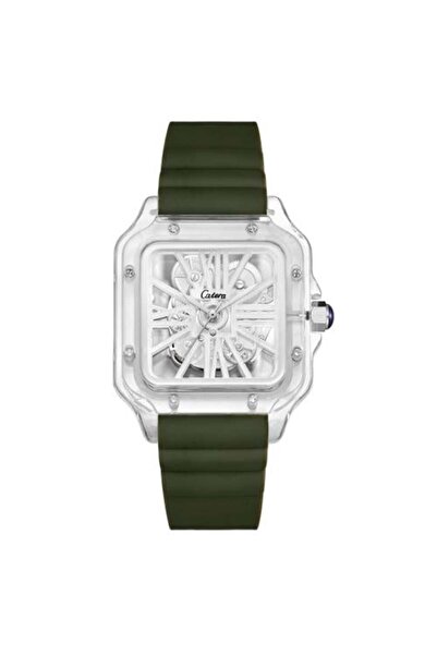 catera Men's watch, transparent, olive green