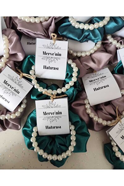 MyGift amintire de nuntă cu henna, 10 bucăți, cataramă și brățară din satin