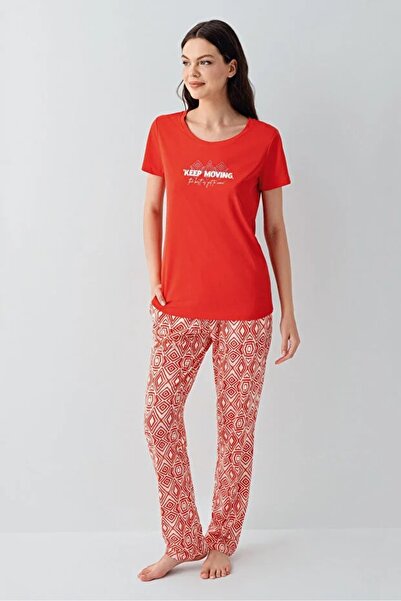 YUYİ Arnetta 50% Cotton 50% Modal Short Sleeve Women's Pajama Set 3611