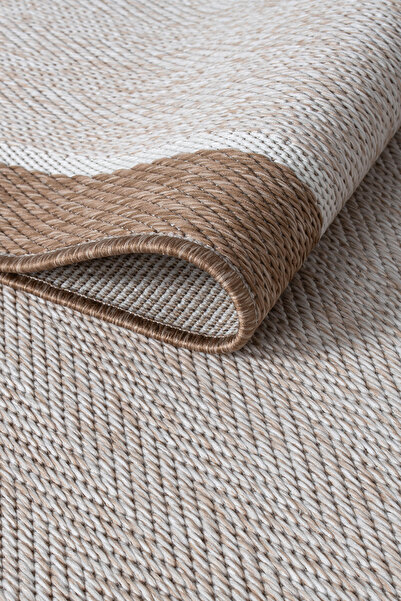Meta Halı Mt Venüs Sisal Bej - Jüt Bordürlü Modern Dokuma Kilim Hasır Halı