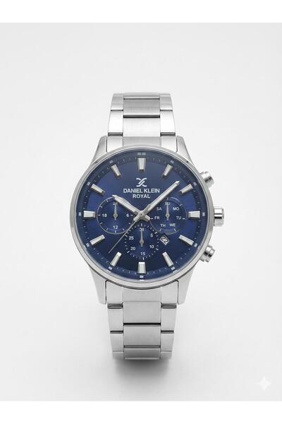 Daniel Klein Erkek Lacivert Royal Dekor Kadran Gümüş Metal Kordon Şık ve Mode...