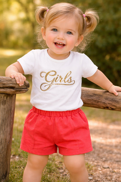 Chicsy Baby Kız Bebek Girls Baskılı Şortlu Takım | Yazlık Pamuklu 2’li Bebek ...