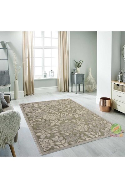 Dualhome Rug Awanos 3D Emerald Grey, 70x100 cm, Floral - 70x100 cm, rectangle...