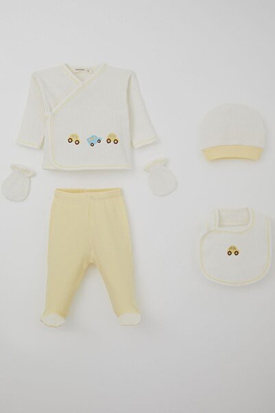 Breeze Baby Boy Hospital Release Set of 5 Colorful Cars with Embroidery 0-3 M...