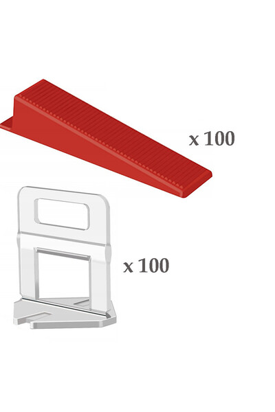 PROCART PRO tile leveling kit, 100 2 mm clamps and 100 wedges included
