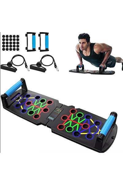 lethe boards Push-Up Lastikli Sensörlü ve Ekranlı Fitness Şınav Tahtası Kondi...