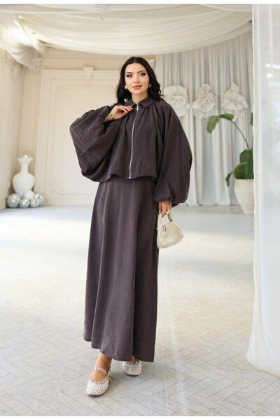 Dadali Modern Cut Short Jacket Suit Brown