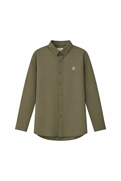 Giordano قميص أكسفورد للرجال بطبعة أسد