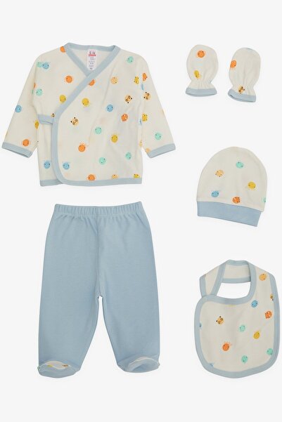 Breeze Baby Boy Hospital Release Set of 5 Cute Animals Patterned 0-3 Months-,...