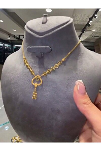 Generic Romantic Gold-Plated Double Heart Pendant Necklace with Tassel Accent...