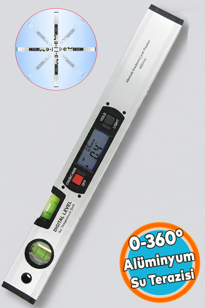 NZB Su Terazisi 40 cm Dijital Lcd Ekranlı 400mm Hassas Elektronik Açı Ölçer A...