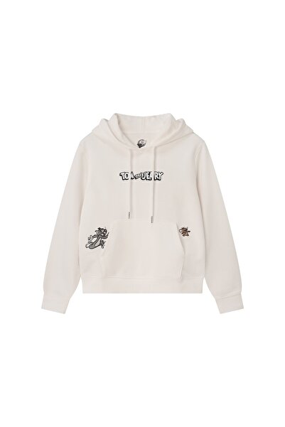 Giordano هودي نسائي بأكمام طويلة ورقبة دائرية من قماش تيري فرنسي - توم وجيري