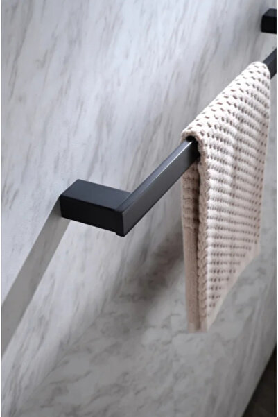 LUXXO Black Metal Towel Holder