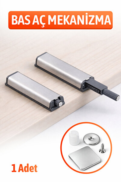 Badem10 Metalik Kaplama Bas Aç Mekanizma Kulpsuz Dolap Kapak Çekmece Uyumlu B...