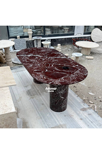 adomarmarblehandmadeandluxury Rosso Levanto Yemek Masası
