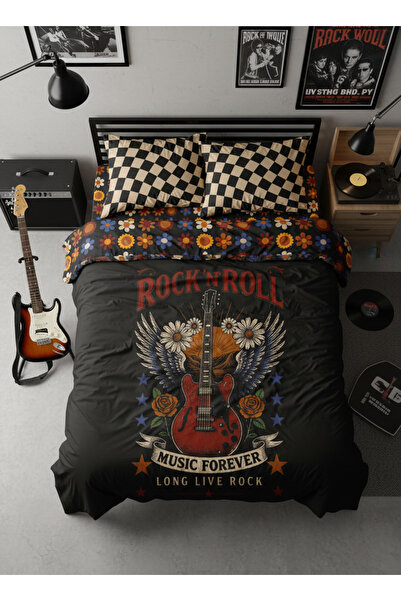 Helen George Rock Forever Çift Kişilik Nevresim Takımı Pamuk Polyester 4 Parça