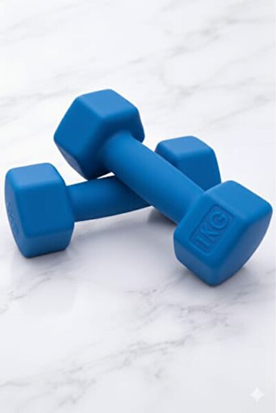 Mrt 1 Kg X2 Adet MİNİ Plastik Dambıl Mavi