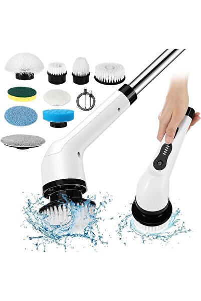 Kyrotech Teleskopik Kablosuz Elektrikli Temizlik Fırça Seti, 9 Başlıklı Çok A...