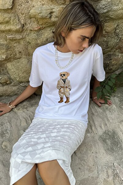 The Champ Clothing Tricou supradimensionat pentru femei, cu imprimeu Trench B...