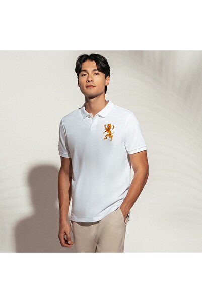 Giordano Men's Slim Fit 3D Lion CNY Lycra Pique Polo