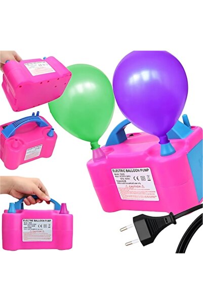 dalimag Electric Balloon Pump, 600W, 2 Nozzles, Pink-Blue