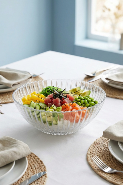 Glamis Selen Concept Çuha Model Handmade Glass Salad and Presentation Bowl