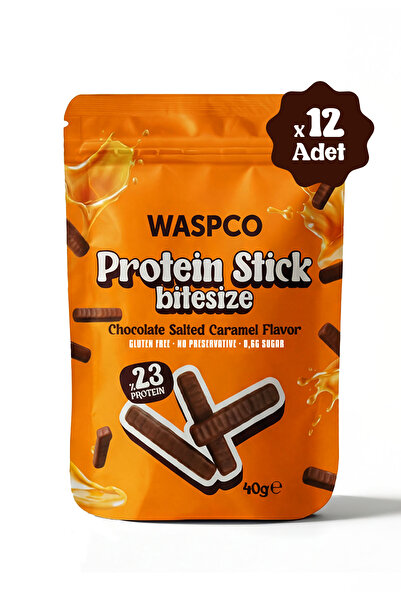 Waspco Protein Stick Bitesize - Tuzlu Karamel Aromalı 40gr x 12 Adet