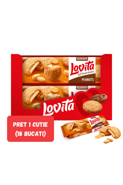 Roshen SET 18 PIECES LOVITA SOFT CREAM COOKIES PEANUT 127g/18pcs