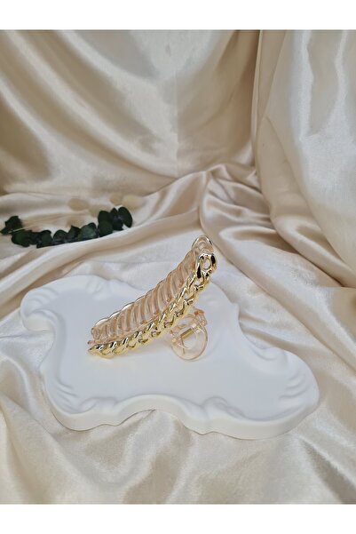 ZEYM COLLECTION Women's Gold Chain Detailed Transparent Clip Buckle - Luxurio...