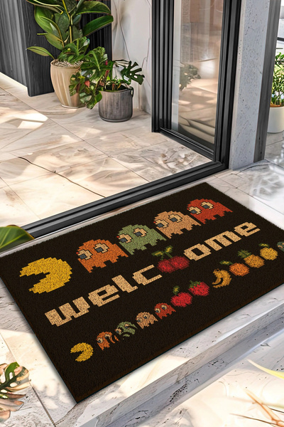 Decovetro Pac-Man Patterned Door Mat 40 X 60 cm