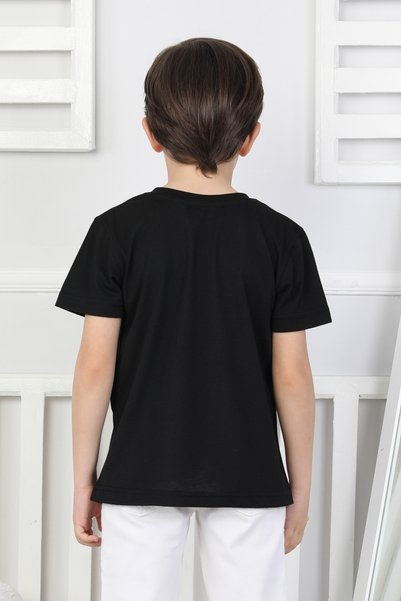 NEWKİDS Boy's T-Shirt Crew Neck Solid Color 100% Cotton 3-Piece T-Shirt Set