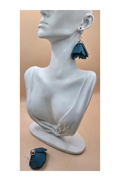 Verdandi Leather TURQUOISE FLOWER EARRINGS