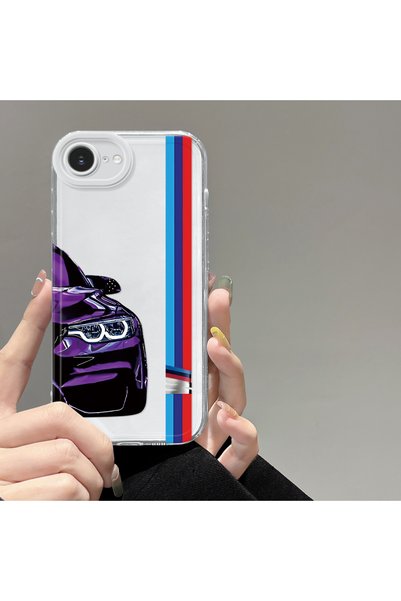 Hontinga iPhone 17E Compatible Transparent Camera Protected Bear Airbag Soft Silicone Phone Case Bmw Pattern