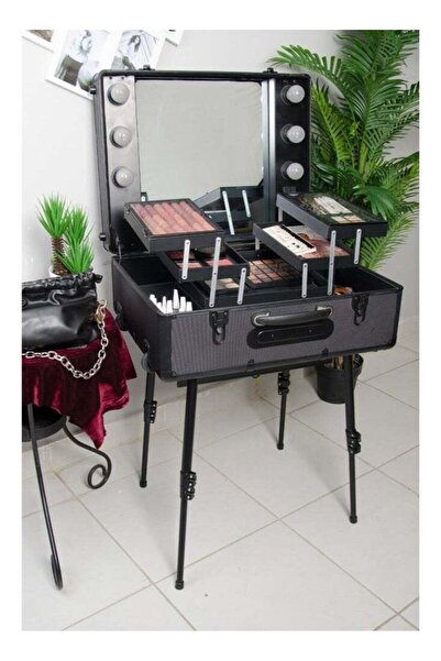 AZOZ MERCHLY Makeup Train Case with Lighted Mirror Large Make up Cosmetic Org...