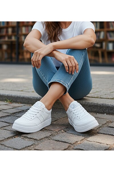 KAFKASLAR AYAKKABI Flat and Lightweight Orthopedic Sole Non-Slip Women's Snea...