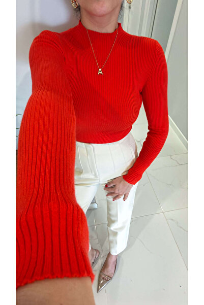 BİRCANÇİL Hogita Red Ribbed Knitwear