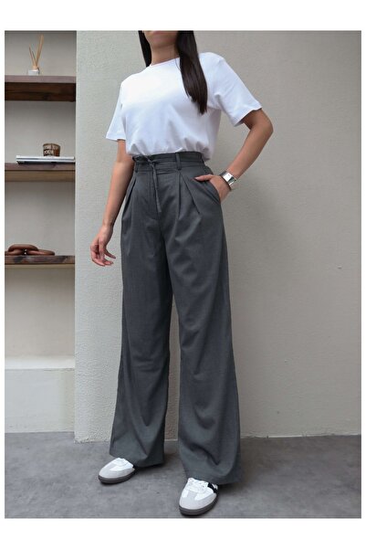 ESRAHELVACI Waist-Tied Pleated Palazzo Trousers