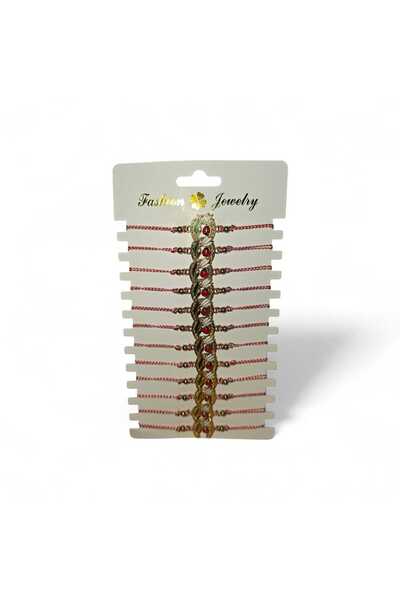 NoNameStore7 Set of 12 martisoras, Bracelet type, Adjustable size, Red string