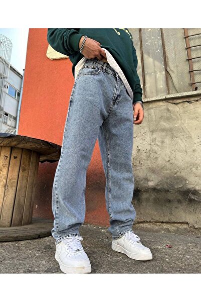 SEASON COAT Men's Baggy Jean Pants 100% Cotton