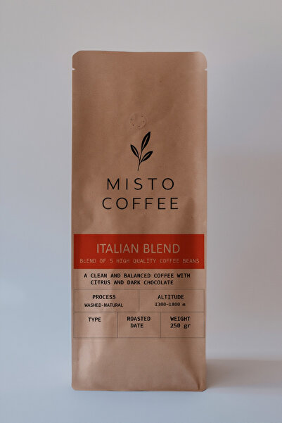 Misto Coffee Italian Blend Çekirdek Kahve 250 g | Espresso & Filtre Uyumlu