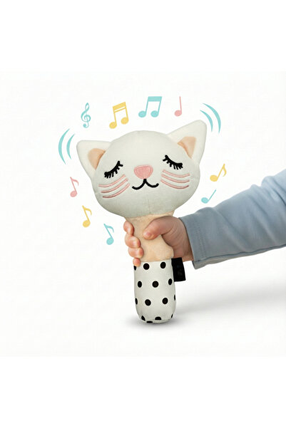 Bocioland Rattle Cat baby rattle toy BL238, 16 cm, contrasting colors