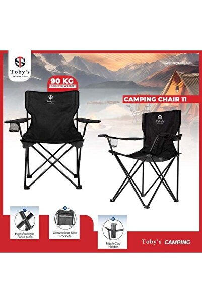 TOBYS Toby’s Camping Chair 11 Foldable Outdoor Chair with Cup Holder